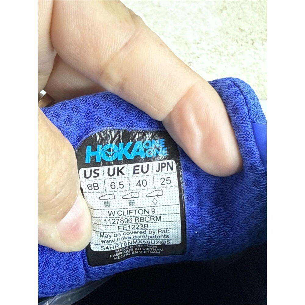 (B2) Hoka One One Women's Running Shoes, Size 8 B Clifton 9 1127896 BBCRM, Blue - Picture 8 of 15